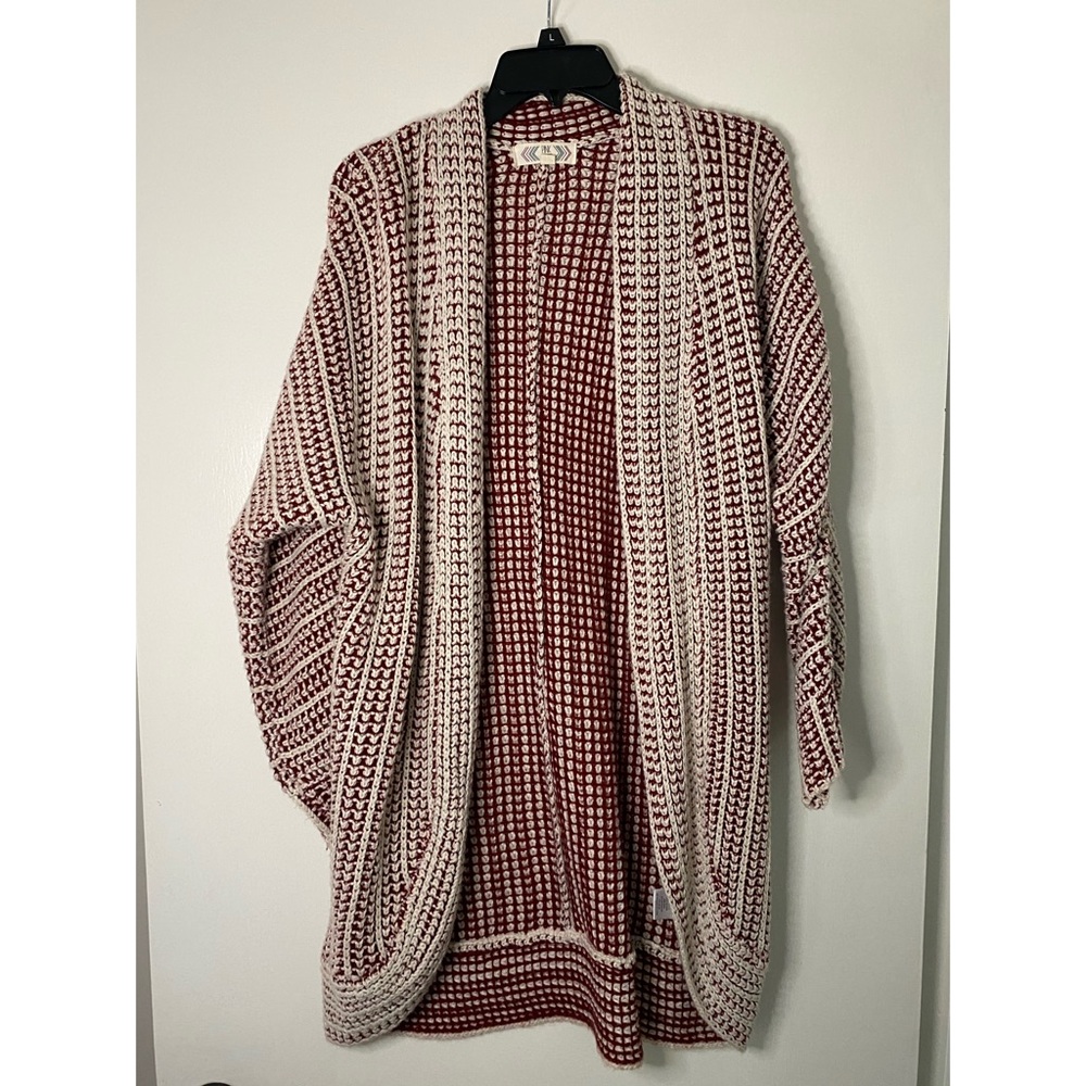 Garnet and cream cardigan